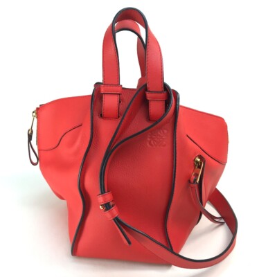 LOEWE 387.30.N60 Hammock small Shoulder Bag Hand Bag Leather Red/GoldHardware