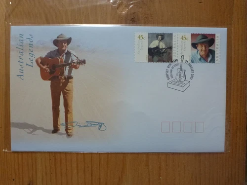 AUSTRALIA LEGENDS- SLIM DUSTY SET 2 STAMPS FDC FIRST DAY COVER