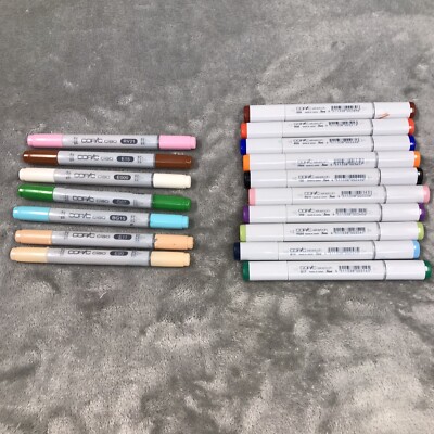 Copic Sketch Marker Ciao Assorted Color Lot Of 17 Markers Used Condition