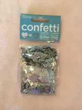 NEW Darice Silver Metallic Glitter Heart Confetti 0.84 Oz.