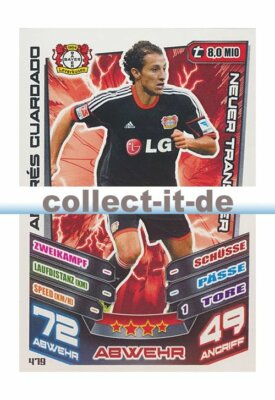 Match Attax Extra 13/14 - 479 - ANDRES GUARDADO - Bayer 04 Leverkusen