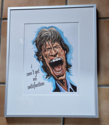 Pete Heylands ''Mick Jagger Rolling Stones'' Farbgrafik 40x50 cm Rahmen Bild AIDA