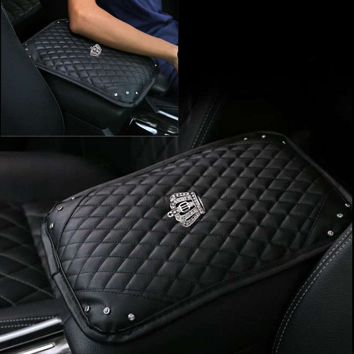 Car Accessories Leather Armrest Cushion Cover Center Console Box