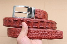 Red Brown Genuine Croc Leather Men's Belt - W 1.3 inch D15