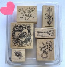 Stampin Up - TRUE LOVE - Wood Mounted Rubber Stamp Set of 6
