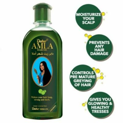 Huile Capillaire Dabur Amla 200ml - Pour Croissance Rapide, Cheveux Nourris Et Dorés - Neuf