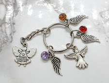 "Angels watching over me" Memorial Keyring Sympathy Funeral Gift