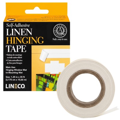 Lineco Self-Adhesive Linen Hinging Tape 1.25 Inch x 35 Feet Neutral pH Acryli...