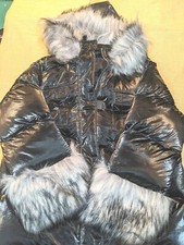 Club Exx Black Puffer Coat With Fur Trim Jacket Sz-med New! Burning Man Festival