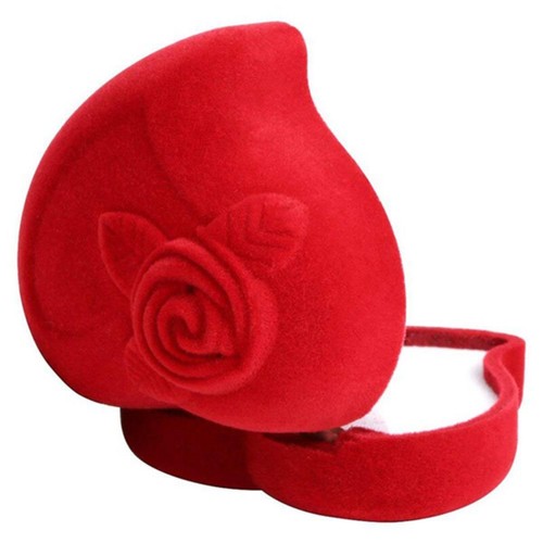 Herz Rose Ring Etui Box Ringschachtel Schmuckdose Verlobungsring Antrag Hochzeit - Bild 4 von 4