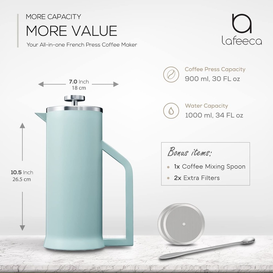 French Press Coffee Maker Stainless Steel Double Wall Vacuum