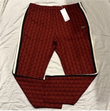 Lacoste Mens Sweatpants Dark Red Black $170 N...