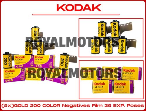 Kodak Gold 200 Color Negatives Film 36 Exp. Poses (Pack Of 5x) - Picture 1 of 19