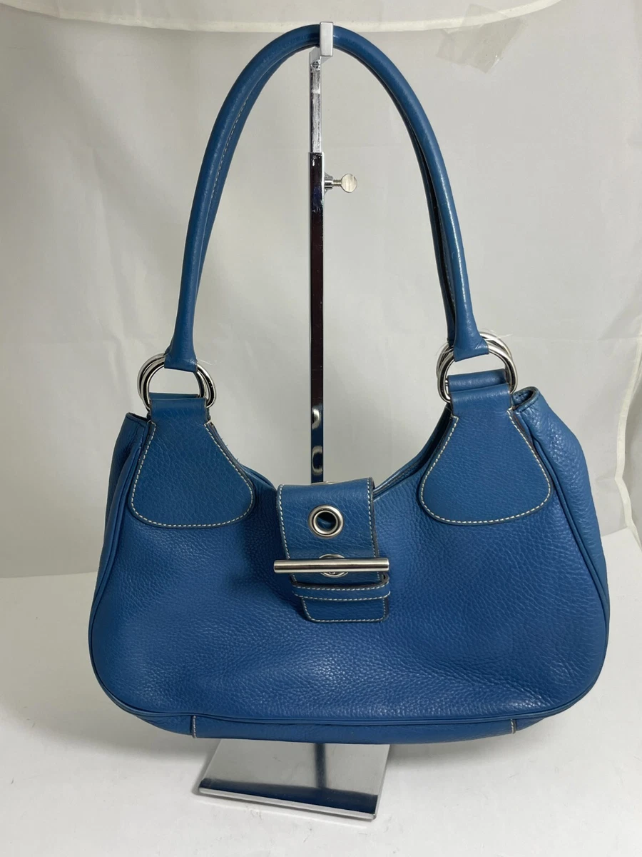 PRADA 41122 BLUE DOUBLE STRAP HALF MOON BAG
