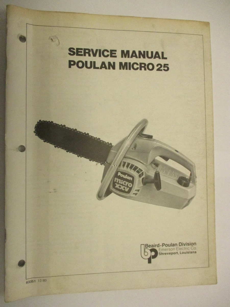 Poulan chainsaw manual online