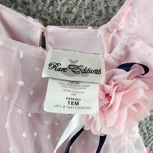 Rare Editions Dot Organza Tunic & Leggings Baby Girls 18M Pink/Navy, 2 Piece Set - Picture 10 of 16