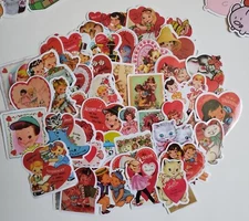 50PC. VINTAGE STYLE VALENTINE'S STICKERS
