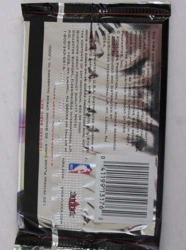 Nuevo 2001-02 Fleer Genuino NBA Baloncesto Sellado Hobby Pack (1) - Imagen 2 de 3