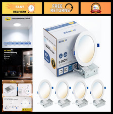 6 Inch Recessed Lighting 4-Pack, Dimmable LED Can Lights 12W 1080LM, 5CCT 2700K-