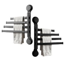 Bathroom Towel Rack, Swivel Towel Bar, 4-Arm Towel Holder for Bathroom Wall