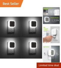4 Pack Dusk to Dawn LED Night Lights - Energy Efficient Cool White Light