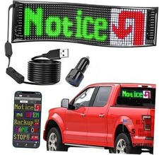 Led Sign, Bluetooth App Programmable Led Car Sign, USB 5V 14.6" x 3.6"