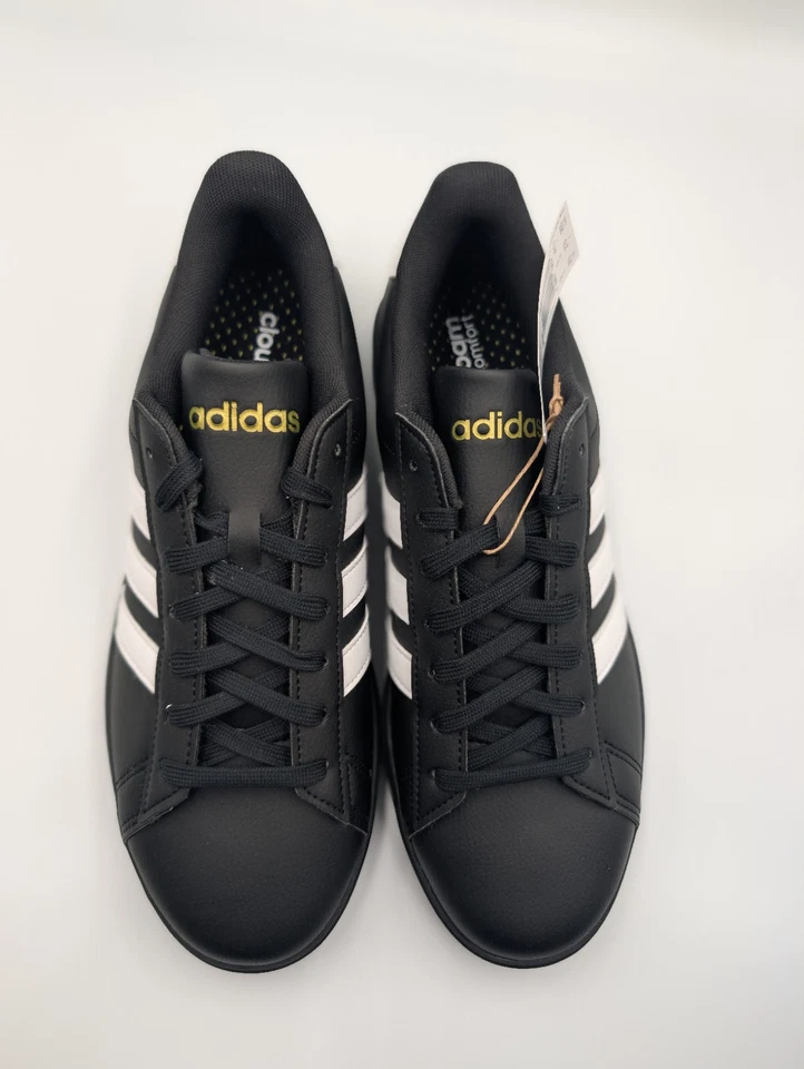 Adidas Grand Court 2.0 Negro Blanco Tenis Retro JR0546 Hombres Talla 9.5 Precio de venta sugerido por el fabricante $70  Foto 2 de 4