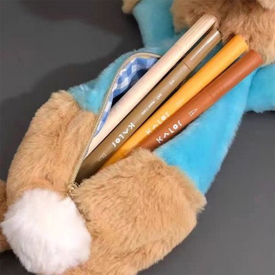 Cute Plush Rabbit Pencil Case Student Stationery School Supplies Pen Bag