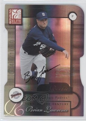 2001 Donruss Elite Turn of the Century Die-Cut Brian Lawrence Rookie Auto RC 2i9