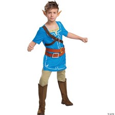 Link Costume for Kids, Official Zelda Breath of The Wild Costume, Classic Child