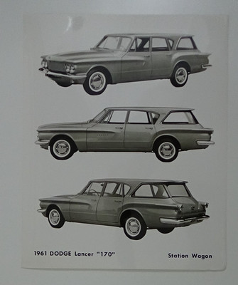 1961 Dodge Lancer 170 Station Wagon 8''x10'' B&W Photo Press Release #G-27