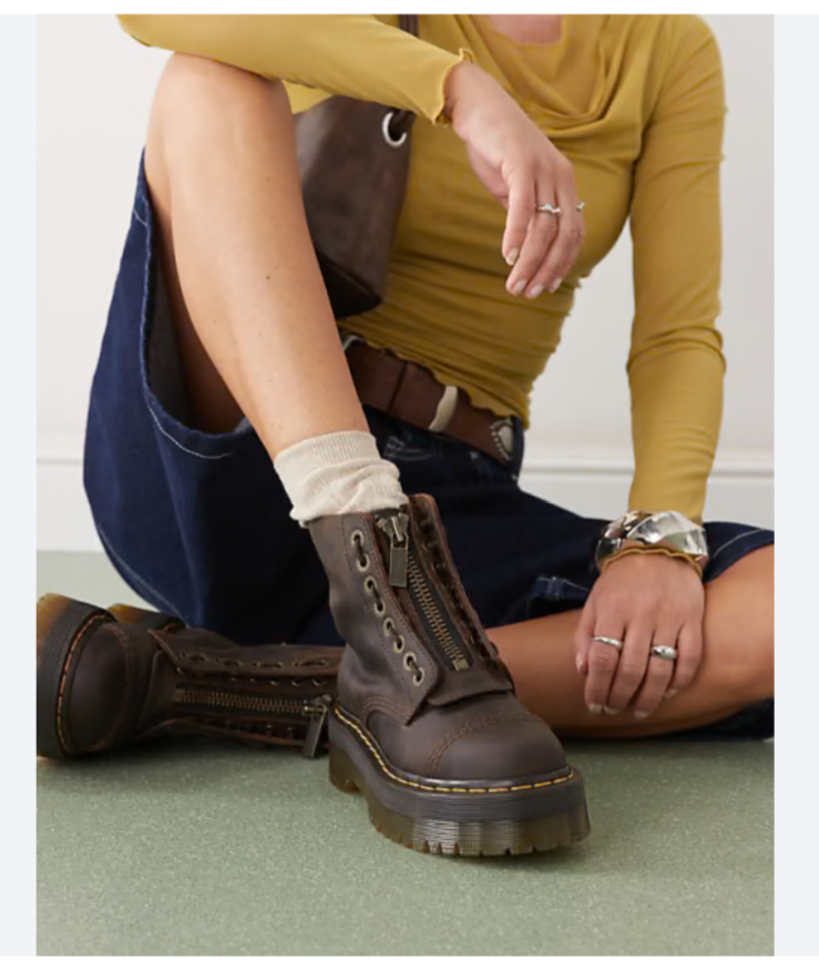 Dr. Martens ブラウンレザーブーツ SINCLAIR DARK BROWN CRAZY HORSE LEATHER PLATFORM BOOTS MSRP$280