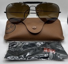 Authentic Vintage B L Driving Ray Ban Aviator Black Frame Sunglasses Made In USA