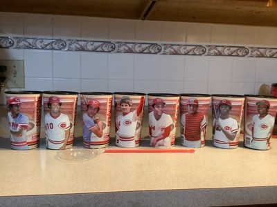 COMPLETE SET OF 8 CINCINNATI REDS UDF CUPS 50TH ANNIVERSARY OF BIG RED MACHINE