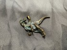 Dinosaur Pendant, Brass And Brushed Blue, 35mm — photo 1