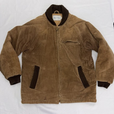 #ad Vintage Sears The Men#x27;s Store Brown Corduroy Bomber Jacket 90’s Workwear Large $29.99