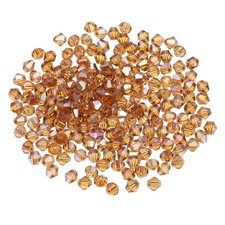 100pcs 8mm Bicone Glass Crystal Beads, Faceted Beads Amber AB