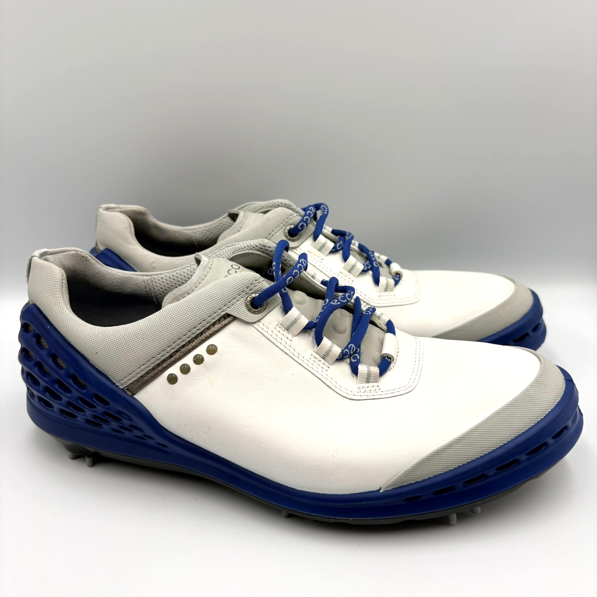 ECCO Golf Soft Spikeless Sneakers Navy Leather EU 40 Extra Width Unisex ECCO Blue Golf Shoes for Men for sale | eBay main image 2