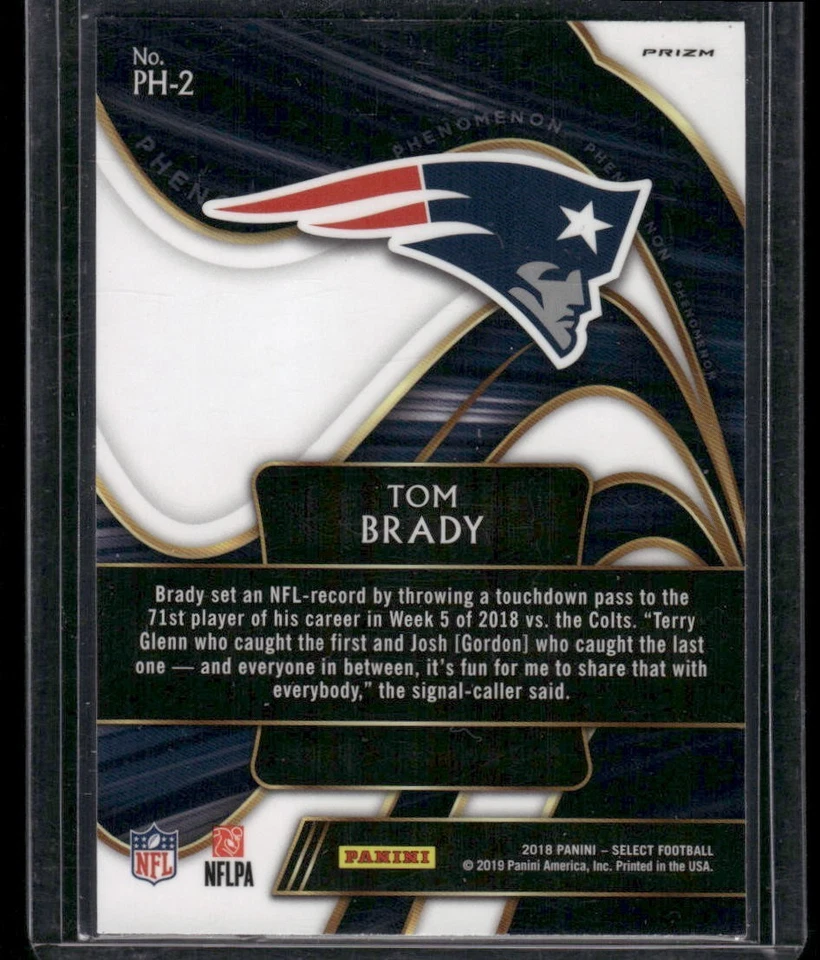 TOM BRADY 2018 Panini Select Phenomenon Silver Prizm #PH-2 New England Patriots - Image 2 of 2