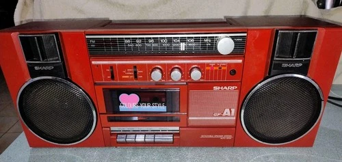 Vintage SHARP GF-A1 AM/FM Cassette Deck Boombox. Tape Needs Belts