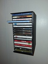 18 CD Storage Tower Rack Wall Mountable Organizer Holds Standard Jewel Cases