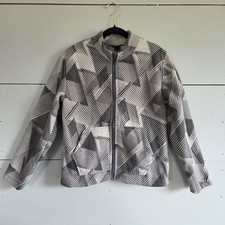 Eddie Bauer Boys Fleece Geometric Zip Jacket Gray Size S 7/8 