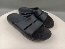 OOFOS OOahh Slide Recovery Sandals Unisex Black Men's Size 10 Women's Size 12