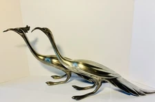 Vintage MCM WB Mfg Co. Weidlich bird peacock Silver Plated art Figure Sculptures