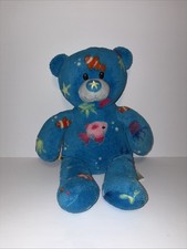 Build-A-Bear Teddy Bear Under The Sea Blue Ocean Fish Plush 18" Retired 2012