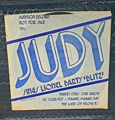 Judy Sings Lionel Bart Blitz 7'' 33 RPM Audition Record NFS NM- HEARB4UBUY