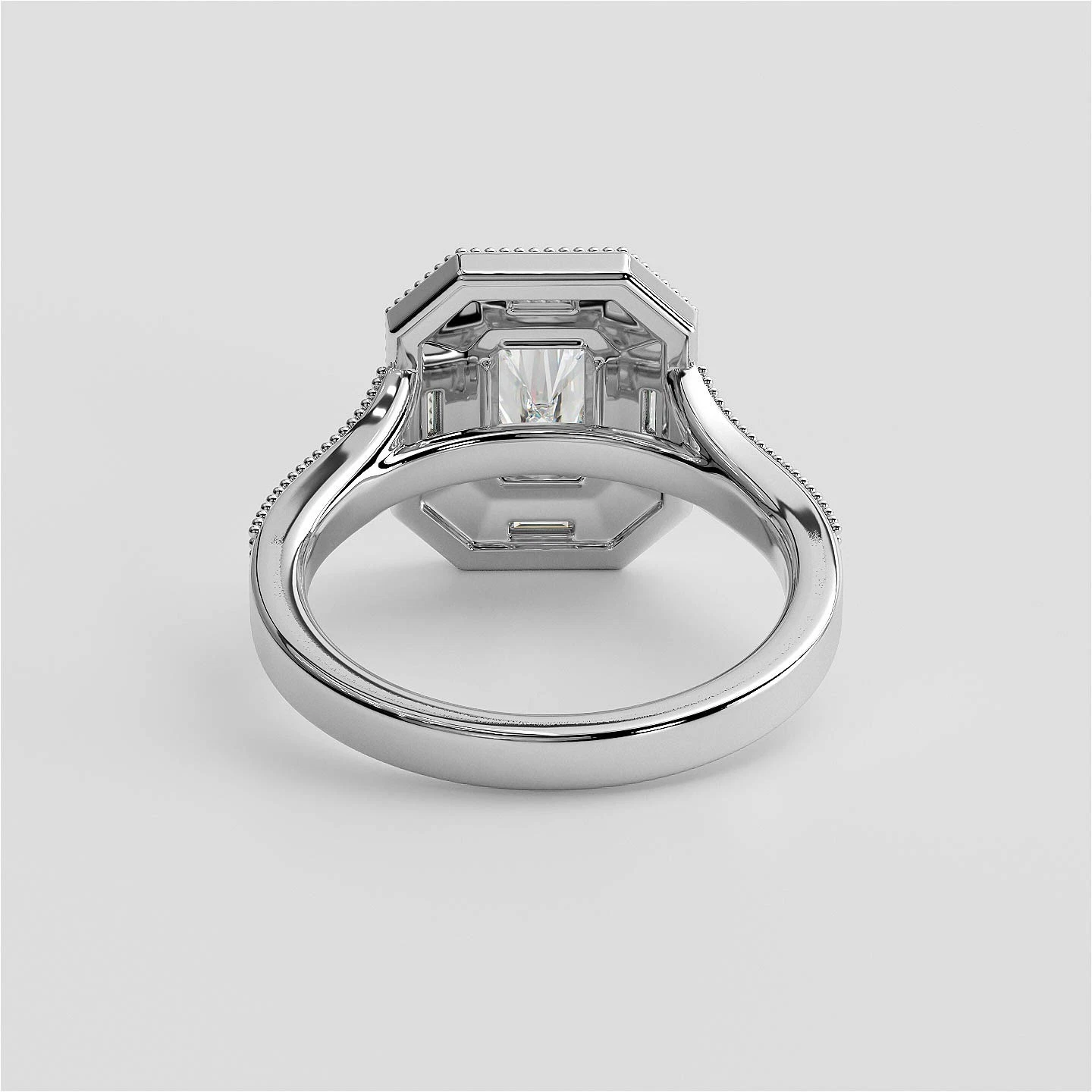 1.70 Ct F VS1 Emerald Lab Grown Diamond Ring IGI Certified 14k White Gold image-3