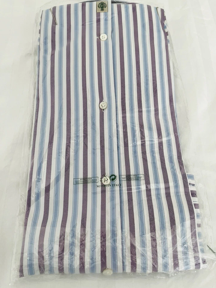Camisa Luigi Borrelli 15/38 Lujo Vintage Archivio Italia - Calce Ajustado NUEVA CON ETIQUETAS Foto 4 de 4