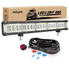 Nilight 22 Inch Side Shooter LED Light Bar Quadruple Row Spot Flood Combo Lig...