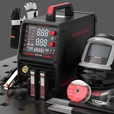 YESWELDER  6-in-1 Welder/Cutter: Helmet, Gloves, 5Flux Wires & 2 Rods, 110V/220V